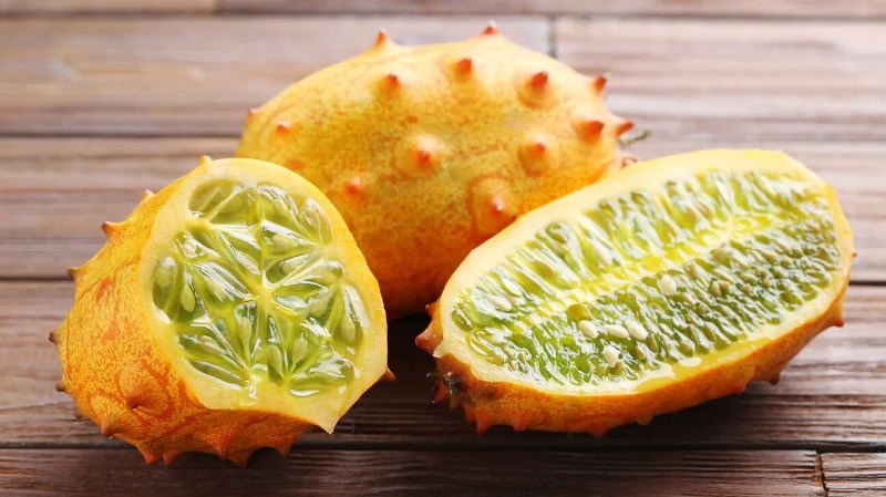 unusual fruit kiwano, cucumber or horned melon